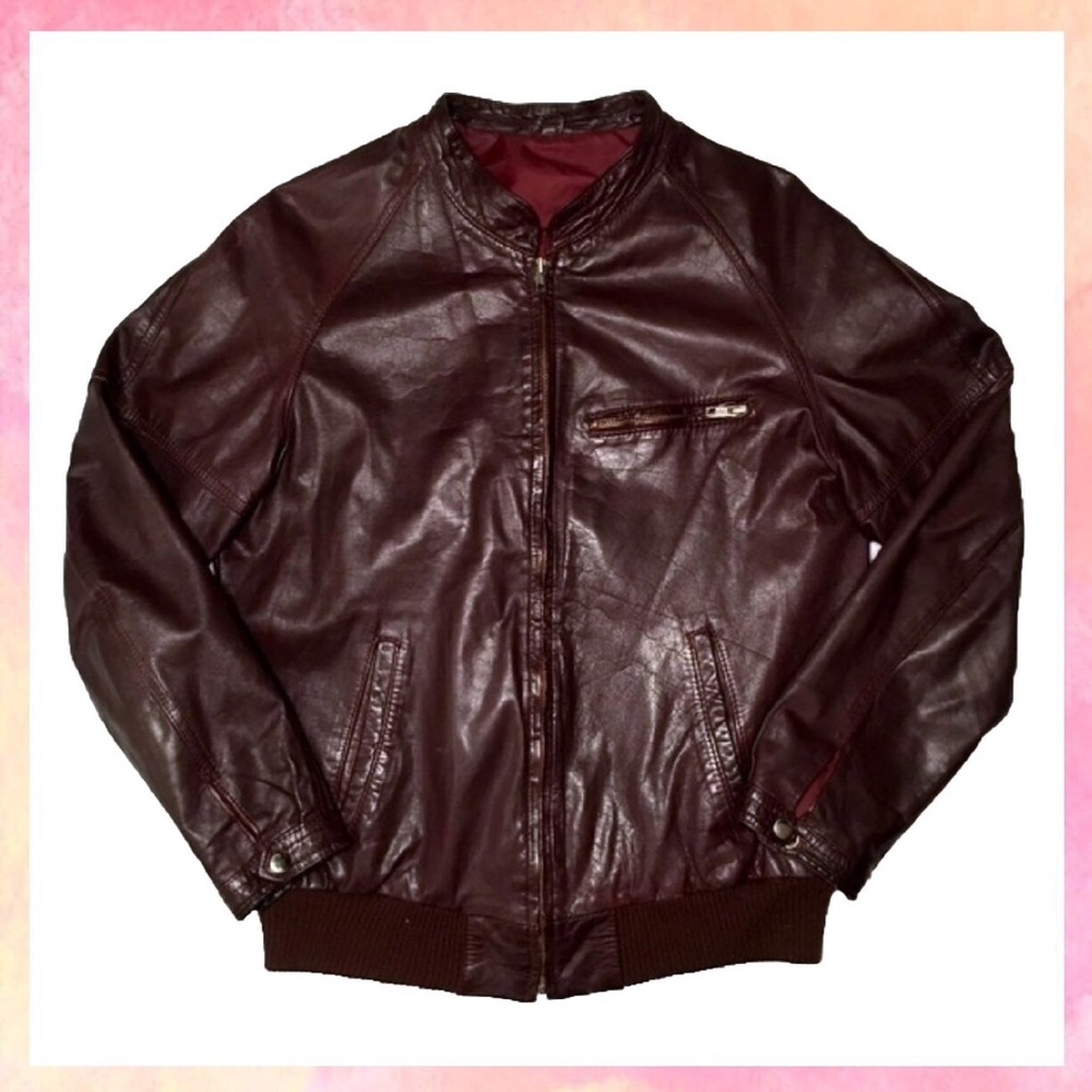 VTG Echtes Ledder Brown Leather Biker Jacket